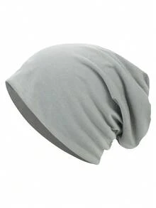 1/2 chiếc Mũ len thời trang hai lớp màu trơn dành cho nam, mũ không vành đa năng thường ngày - mũ - Xem 18