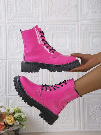 Women's Chelsea Boots, Thick Sole Ankle Boots, Fashion Gear Bottom Thick Heel Short Boots, Pink, Gray, Women's Fashion Boots, Combat Boots, New Autumn And Winter Models, Women's Round Toe Boots, Women's Fashion Wedge Heel Thick Bottom Autumn/Winter Chunky Mid-Heel Short Boots, Boots, Boots, Motorcycle Boots, Outdoor Street Women Shoes