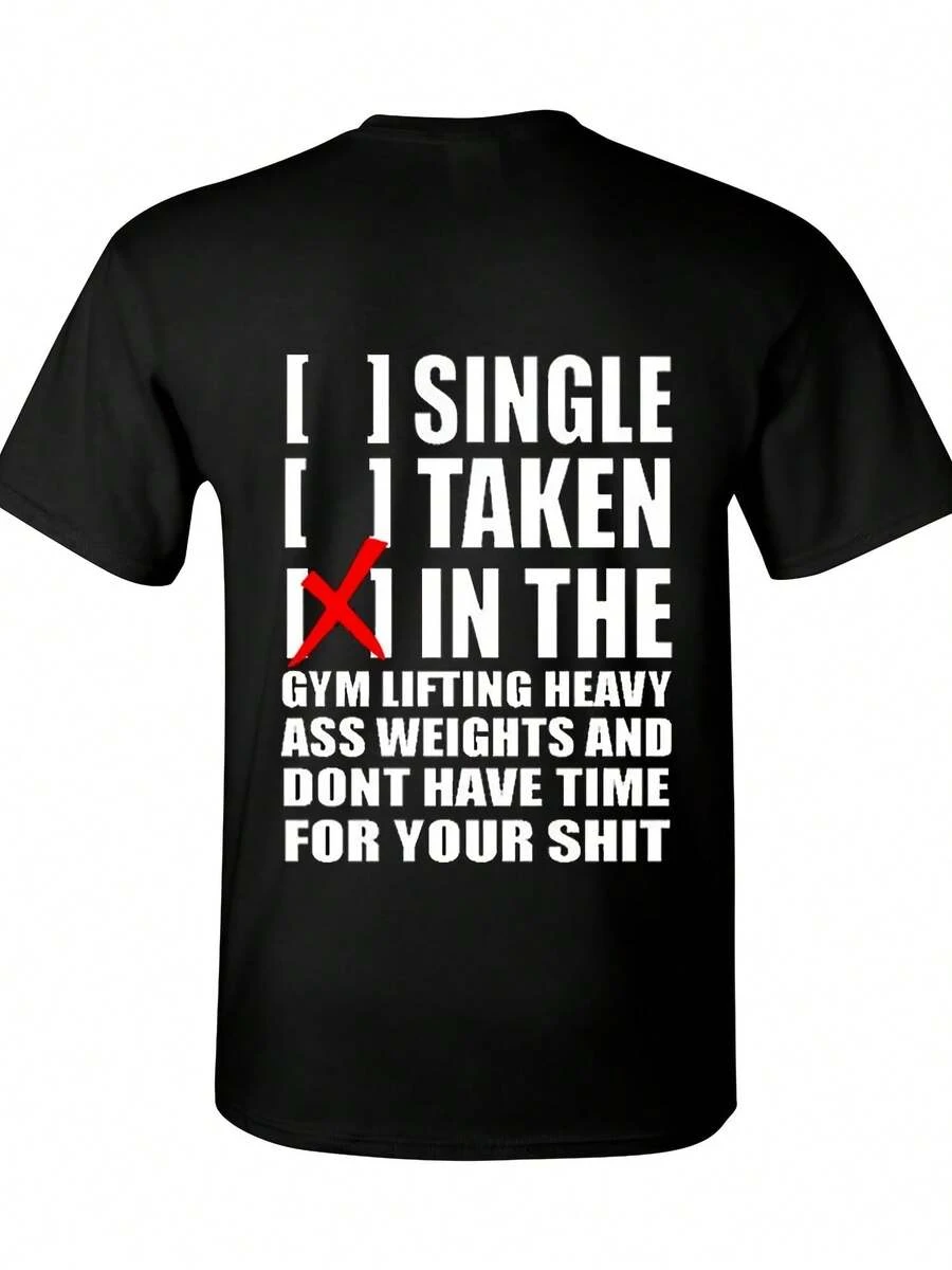 Funny Gym Shirt, Single Taken T-Shirt, Gym Lover Gift, Weight Lifting Shirt, Deadlift T-Shirt, Gift For Bodybuilder, Funny Gym Shirt Ideas - 款式25 - 查看 1