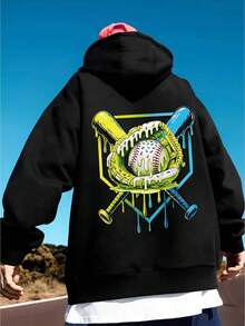 Tween Boy's Casual Wear - Red Hockey Mask Print Sweatshirt Sports Sweatshirt - Comfortable Polyester Knit Fabric, Easy To Clean And Machine Washable, Suitable For Streetwear, School, Street, Party, Travel Wear