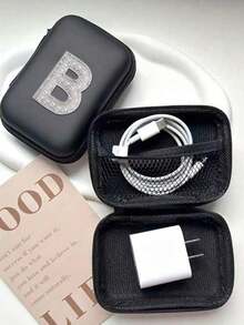 5/3/1 piezas Caja de almacenamiento de cuero PU con letra A-Z, Portador de tarjetas de juego, Organizador de caja de tarjetas de identificación/tarjetas/tarjetas de presentación, Adecuado para viajes, accesorios digitales, estuche para auriculares - Multicolor - Ver 9