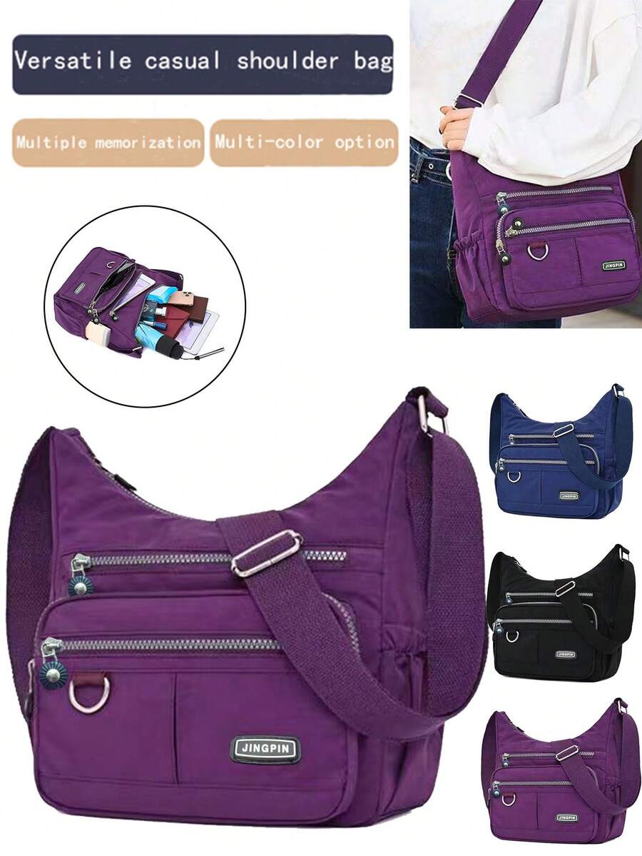 新款男士便携随身包大容量男士斜挎包男士单肩包多层包 - 彩色 - 查看 1