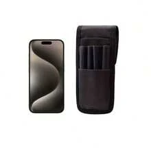 1pc Adjustable Waist Belt Pen Pouch, Fabric Multi-Compartment Design, Detachable Pencil Case, Pen Loop & Tool Slot, Hands-Free EDC Storage For Office, Outdoor, School, Fits Pens, Scissors - Black - View 10