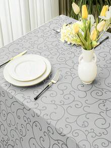 1 khăn trải bàn Jacquard phong cách trang trại, khăn trải bàn polyester họa tiết móc tinh tế, thích hợp trang trí phòng, nhà bếp, họp mặt gia đình, đám cưới, trà chiều, ăn uống, quán cà phê, nhà hàng, bữa nửa buổi, tiệc buffet, tiệc tùng và các hoạt động trong nhà/ngoài trời khác - Màu Xám nhạt - Xem 5