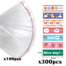 巧克力棒包装纸、糖果棒包装纸、100 件自粘蜡熔袋包装，含 100 张贴纸