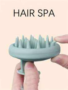 1pc Silicone Hair Washing Brush, Scalp Massage Shampoo Brush, Hair Scalp Cleaning Brush - Multicolor - View 1