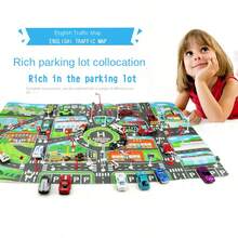 1pc Large Non-Woven City Traffic Game Mat, Waterproof & Moisture-Proof, Modern Style Interactive Road Map, Suitable For Children's Toy Cars, Room Decor, Educational Tool, Back To School Gift, Birthday Gift - Multicolor - View 4