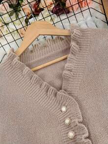 Women's Elegant V-Neck Casual Plus Size Knit Sweater