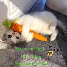 1pc Cat Toy Carrot Bell Teaser Wand, Kitten Self-Playing Toy, Dog Toy, Pet Supplies - Orange - View 3