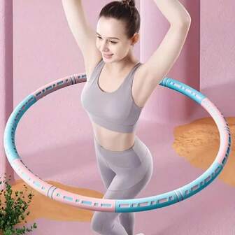 1 件便携式可拆卸 6 段健身环 - 尺寸可调节，适合室内和室外使用，不锈钢核心，适合有趣的有氧运动和舞蹈健身，家庭健身器材，易于携带