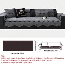 1pc Wavy Hem Solid Color Chenille Sofa Cover,Bowknott Decor Sofa Cushion, Minimalist Modern Style, Suitable For Bedroom, Living Room, Office Home Decor, Fits Single, Loveseat, 3-Seater, 4-Seater And Sectional Sofas