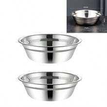 Stainless Steel Household Fast Food Soup Bowl, Kitchen Baking Mixing Bowl, Cafeteria Seasoning Bowl, Multi-Purpose Bowl, Soup Bowl