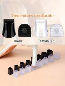 8pcs U-Shaped High Heel Protectors, Anti-Slip, Noise Reduction Heel Covers, Shoes Accessories Ideas - màu đen - Xem 6