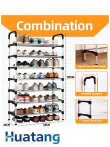 Zapatero 7 Niveles Organizador Apilable Para Zapatos Negro - Plateado - Ver 7