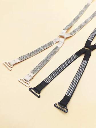 Soutien-gorge décoratif avec bretelles amovibles scintillantes, sexy et éblouissantes ornées de strass multicolores pour femmes