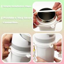 AFRT Handle Strap And Charm Set For Owala Water Bottle 24 Oz 32 Oz 40 Oz Owala Owala Coffee Tumbler Owala FreeSip Includes Handle Strap For Owala Accessories And Stanley Cup Accessories - 粉色 - 查看 4