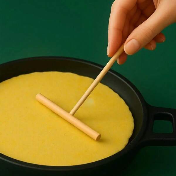 Pancake Spatula, Round Head Bamboo Dragonfly Baking Tools, T-Shaped Egg Pancake Batter Griddle Scraper Shovel