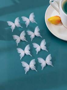 8pcs Lace Double-Layer Butterfly Hair Clip For Daily Use Cute Valentine's Day Valentines,Hair Accessories,Hair Barrettes Hair Clips Claw Clips Hair Claws, School Stuff