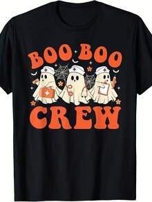 Crew Nurse Shirt, Ghost Scrub Top Halloween Costume, Nursing Halloween Tee, Funny Nurse Costume Shirt - 款式7 - 查看 1