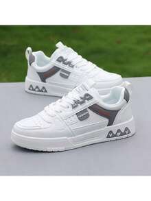 Men's New Korean Style Casual Sneakers, Fashionable White Shoes, Comfortable Outdoor Running Shoes For Autumn/Winter