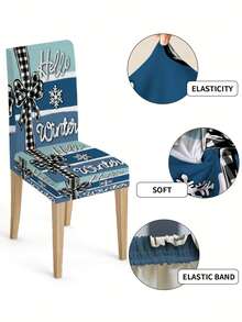 Capa elástica para cadeira de Natal, árvore de azevinho de Natal, floco de neve, laço, capa protetora de encosto para cadeira em forma de estrela, lavável, adequada para casa, sala de jantar, sala de estar, decoração de cozinha (1 peça/4 peças/6 peças/20 peças)