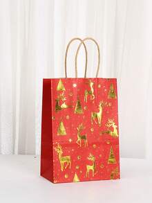 2/6/12/18pcs Christmas Gift Bags With Handles - Holiday Santa Claus, Reindeer And Snowman Patterns, Christmas Shopping Bags, Storage Bags, Tote Bags, Suitable For Holiday Shopping And Party Gifts - Multicolor - View 2