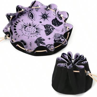 AFRT  Black Dst Bag With Felt DND Dice T - Perfect For RPG S Tabletop Gamers DND Accessories Gif - Ideal For Ewelry Coins