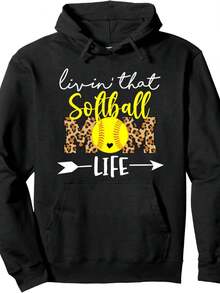 Travel Softball Mom Must Haves Leopard Wos Softball Mama Pullover Hoodie - 款式3 - 查看 1