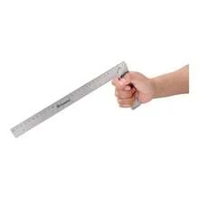Escuadra de Carpintero Profesional FUMETAX | Regla de Precisión para Ángulos 90° | Acero Inoxidable y Mango de Aluminio | Trazado DIY y Madera SW-21301 - Plateado - Ver 2