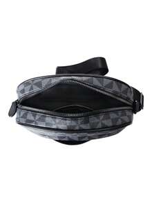 New Arrival Men's Cool Windmill Shark Mouth Messenger Bag, Casual Large Capacity Youth Gift Square Crossbody Bag, Geometric Pattern Street Style Versatile Small Sling Bag - Multicolor - View 9