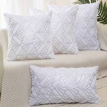 1 件工艺 Pv 天鹅绒烫金树枝纹理枕套，家居卧室装饰枕套沙发装饰枕套。 - 彩色 - 查看 2