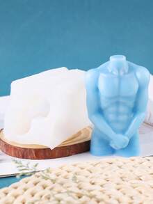 1pc Shy Man Body Shaped Silicone Candle Mold - A-White - View 3