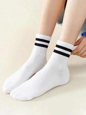 5 paia di calzini corti a righe leggeri per coppie, adatti per uso quotidiano casual