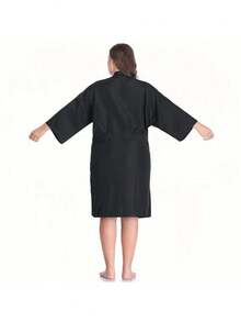 Áo choàng phục vụ khách hàng cao cấp dành cho salon thời trang, phù hợp cho thợ làm tóc, chuyên viên làm đẹp, kỹ thuật viên làm móng, cần thiết cho mùa tựu trường và du lịch/nghỉ dưỡng. - màu đen - Xem 8