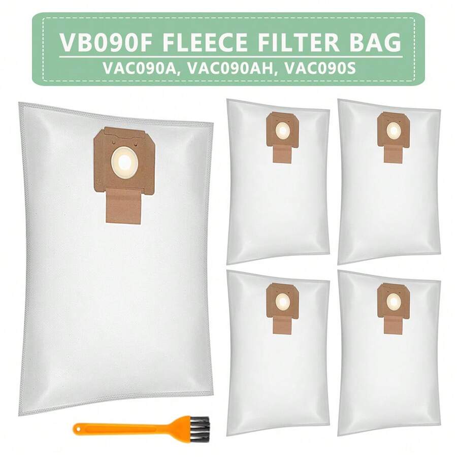 VB090F 羊毛氈濾塵袋,適用於 VAC090A、VAC090AH、VAC090S 9 加侖工業吸塵器,真空吸塵器與集塵袋替換零件,適用於 VAC090 集塵器的羊毛氈濾袋 - 查看 1