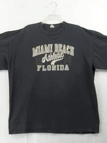 Miami Beach Florida Athletic Black T-Shirt Size Men's Size X Large - 款式18 - 查看 1