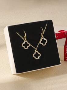 3 件/套简约优雅的魅力，前瞻性的奢华华丽风格，闪亮的锆石水滴和圆形吊坠耳环，黄铜链式吊坠项链，时尚优雅的珠宝套装，适合女孩和女士，适合毕业典礼、节日、海滩派对、聚会、宴会、婚礼、新娘、伴娘、最好的朋友、女朋友、生日、求婚、教师节、母亲节、情人节、女神节，配有精致的蝴蝶结礼品盒、礼物/礼物、妈妈、母亲、母亲节、礼物 - 銀色 - 查看 8