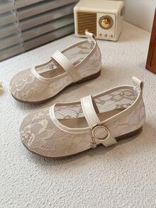 Zapatos planos para niñas, un par de zapatos planos de malla y encaje lindos y de moda, transpirables, suaves y cómodos, la primera opción tanto para uso en casa como al aire libre, zapatos planos ligeros para niñas