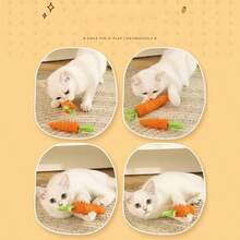 1pc Cat Toy Carrot Bell Teaser Wand, Kitten Self-Playing Toy, Dog Toy, Pet Supplies - Orange - View 5