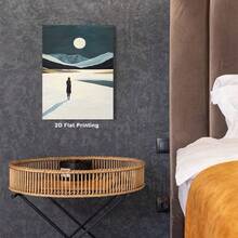 1pc Vintage Style Canvas Wall Art Decoration Large Abstract Landscape Painting Vintage Abstract Canvas Painting Art Print Wall Art Decoration For Living Room Wall Decoration Bedroom Bathroom Hallway Dining Room.Stretched And Framed Ready To Hang. - White - View 2