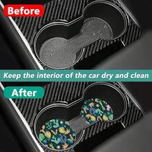 nuevoJuego de 2 posavasos de cerámica absorbente, murciélago fantasma de Halloween, posavasos de cerámica para portavasos y accesorios interiores de coche para mujeres y hombres - Cactus coloridos - Ver 5