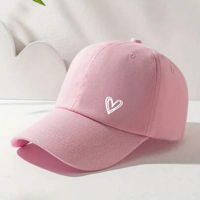 1 Gorra de béisbol con estampado de corazón con estilo Y2K, adecuada para deportes al aire libre y uso diario