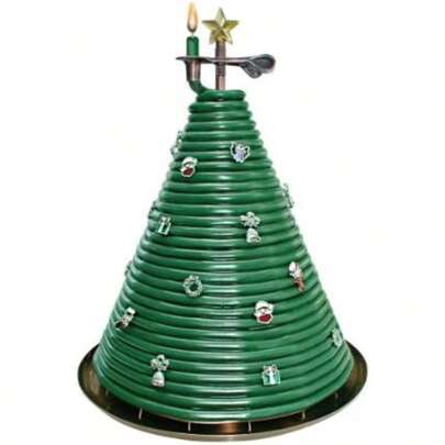 Candle by Hour 80-Hour , - Natural Beeswax with Cotton Wick(Christmas Tree Candle with 20 Charms)