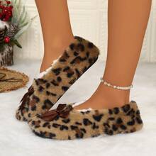 RALSWNAY Fall/Winter Fashionable Leopard Fluffy Flat House Slippers - Multicolor - View 9
