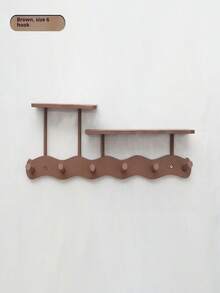 1 pieza Perchero de pared con ganchos - Fácil de instalar, sin necesidad de taladrar, estante de almacenamiento multifuncional para dormitorio, sala de estar, entrada - Estilo casual