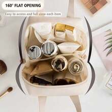 1 件 PU 皮革防水旅行化妆包，大容量洗漱用品收纳包，多功能化妆包，适用于化妆品、洗漱用品、商务旅行、海滩度假、户外旅行、送给妈妈、女朋友、万圣节、圣诞节、生日、节日、秋季装饰、卧室装饰的礼物 - 彩色 - 查看 10