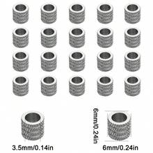 5/10pcs 18K Gold-Plated Stainless Steel Large Hole Spacer Beads Pendant, Suitable For DIY Bracelet Necklace Jewelry Making - Three-line Reticulation - View 13