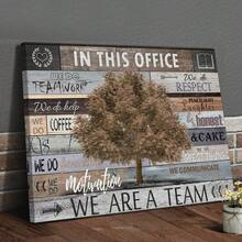 1 peça Arte de escritório vintage Decoração de parede Neste escritório Pôsteres motivacionais Imagem de árvore de bordo marrom impressa em tela Arte de parede inspiradora para decoração de casa, escola, escritório Presentes inspiradores Sem moldura 50x70cm/19,68x27,55 polegadas - Multicolorido - Ver 4