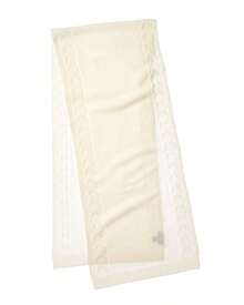 Bruno Magli Cable Border Cashmere Scarf - White - View 3