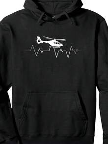 EC 135 H 135 Heartbeat Helicopter ECG Cardioid Helicopter Helicopter Fan Pullover Hoodie - 款式30 - 查看 1